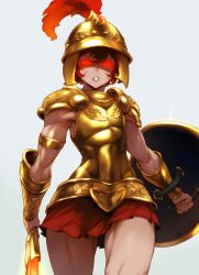 ai_generated ares armor flat_chest goddess greek_goddess greek_mythology helmet red_eyes rule_63 tagme