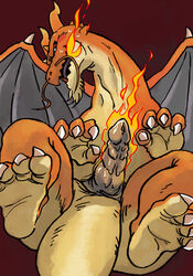 animal_genitalia claws cloaca dragon erection fire incarnata male male_only penis scalie solo wings