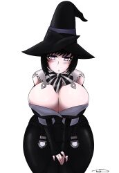 1girls big_breasts edda female female_only purple_hair solo solo_female witch witch_hat