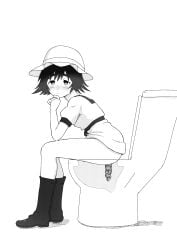 scat shiina_mayuri shitting solo_female steins;gate steins;gate_0 themarkedman toilet toilet_use