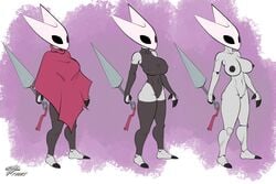 1girls anthro anthrofied arm_warmers armpits armwear arthropod bare_shoulders big_breasts black_eyes breasts cloak clothing female female_only fours_(artist) hi_res hips hollow_knight hornet_(hollow_knight) huge_breasts humanoid insects large_breasts legwear leotard melee_weapon multiple_versions multiple_versions_in_one_image outfits pussy solo solo_female stockings sword thick thick_thighs thighs weapon white_body white_skin wide_hips