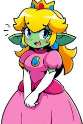 ai_generated alternate_species goblin goblin_female goblinification mario_(series) novelai princess_peach