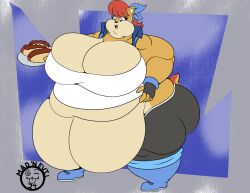 bbw big_breasts breasts cleavage female furry huge_breasts mad_n_evil overweight sally_acorn sega sonic_(series) thick_thighs wide_hips