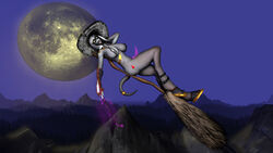 bbdworks bikini draenei female halloween long_legs magic_penis mask moon tongue_out witch world_of_warcraft