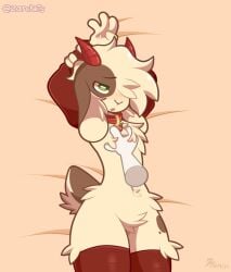 background femboy furry goat hoodie legwear no_humans non-human non-human_only solo twitter_username zarckets