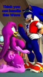 3d 3d_(artwork) amazed anthro areolae ass big_breasts big_cock big_penis bluewyvern breasts breats female furry hands_on_pants interested male male/female nipples pants_down penis sonic_(series) sonic_the_hedgehog sonic_the_hedgehog_(series) thicc thighs wave_the_swallow