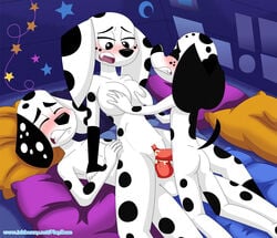 101_dalmatian_street 101_dalmatians anthro anthro_on_anthro anthro_penetrated anthro_penetrating anthro_penetrating_anthro ass balls big_breasts black_body black_fur blush bodily_fluids breasts brother brother_and_sister canid canine canis cum cum_in_pussy cum_inside dalmatian dawkins_(101_dalmatians) disney dolly_(101_dalmatians) domestic_dog dylan_(101_dalmatians) female fur genital_fluids group group_sex hi_res incest male mammal multicolored_body multicolored_fur nude penetration penis playzone pussy sex sibling sister spots straight threesome two_tone_body two_tone_fur vaginal_penetration white_body white_fur