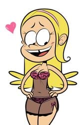 aged_up blonde_hair bra female female_only heart hips lingerie lola_loud panties sheer straight_hair the_loud_house thighs