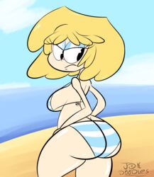 1girls ass bikini blonde_hair butt female jdkdoodles lori_loud sideboob solo straight_hair the_loud_house thick thick_ass thick_thighs toony