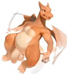 balls big_balls charizard darkgem feral flaccid humanoid_penis male male_only nintendo penis pokémon_(species) pokemon pokemon_(species) pose simple_background solo thick_penis video_games white_background