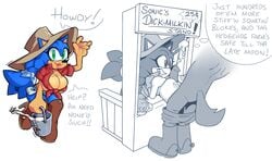 anthro big_breasts breasts casual_bukkake clothed clothing cuisine dialogue duo english_text eulipotyphlan female hedgehog hi_res huge_breasts male mammal milk missphase paizuri rule_63 sex simple_background solo_focus sonic_(series) sonic_the_hedgehog sonique_the_hedgehog straight text titjob white_background