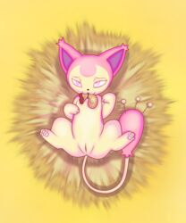 female feral fur furry furry_only gau_(artist) hi_res nintendo original_character pokémon_(species) pokemon pokemon_mystery_dungeon presenting pussy rymherdier skitty solo tail video_games