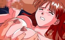 animated asuka_(viper) blush censored edit handjob large_breasts paizuri titfuck viper_(series) viper_ctr