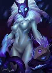 anthro atsuii breasts canid canine canis collaboration female furry guppic highres kindred lamb_(league_of_legends) league_of_legends looking_at_viewer mammal nude pussy riot_games wolf wolf_(league_of_legends)