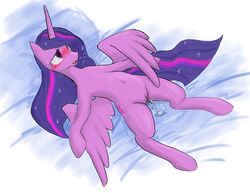 2019 alicorn blush bodily_fluids equid female friendship_is_magic genital_fluids hair hi_res horn mammal multicolored_hair my_little_pony peeing pussy seidouryu solo twilight_sparkle_(mlp) unicorn_horn urine wings