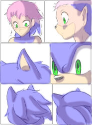 2017 amy_rose angelofhapiness blue_body blue_fur clothing comic eulipotyphlan footwear ftm_transformation fur gender_transformation hedgehog human human_to_anthro male mammal nude solo sonic_(series) sonic_the_hedgehog species_transformation transformation