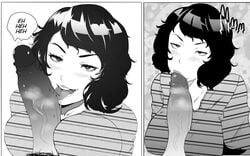 1boy 1girls atlus big_breasts big_penis blush clothed_paizuri female imminent_blowjob imminent_oral megami_tensei monochrome paizuri penis persona persona_5 precum pubic_hair sadayo_kawakami seductive smug speech_bubble spookiarts steam tagme teacher teacher_and_student teasing text uncut veiny_penis