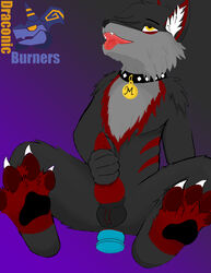 absurd_res balls canid canine canis collar draconic_burners fur hi_res male male_only mammal max-harwell max_harwell sex_toy sitting solo wolf yellow_eyes