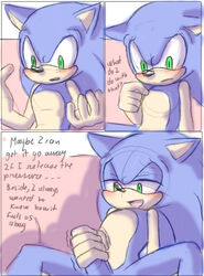 2017 angelofhapiness blue_body blue_fur clothing comic eulipotyphlan footwear ftm_transformation fur gender_transformation hedgehog human human_to_anthro male mammal masturbation nude penis solo sonic_(series) sonic_the_hedgehog species_transformation transformation