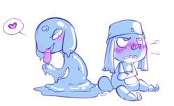 amphibian angry blush digital_media_(artwork) duo eye_roll food giruru goo_(disambiguation) goo_creature heart keronian keroro_gunsou licking male male/male oral penis popsicle sitting slime snowman tongue tongue_out tourmalice yukiki