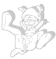 animaniacs anus arms_behind_back balls cartoony drooling foreskin gaping gaping_anus hi_res jerseydevil long_foreskin male male_only penis solo sweat sweating tongue_out uncircumcised uncut unretracted_foreskin wakko_warner warner_brothers