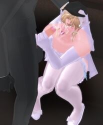 14_dicks 2boys 3d ahe_gao ahegao ambush_(trap) bara battle_tendency blonde blonde_hair bride caesar_zeppeli clothed crossdressing cum cum_in_mouth cum_on_face cum_on_tongue facial femboy gay green_eyes hand_on_head handjob jojo's_bizarre_adventure male_bride male_only open_mouth oral oral_sex penis penis_grab thick_thighs wedding_dress wedding_veil yaoi