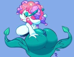 1girls anthro anthrofied anus ass ass_grab big_ass big_breasts breasts chubby eye_contact fairy female florges flower half-closed_eyes hand_on_ass huge_ass looking_at_viewer nintendo plant pokémon_(species) pokemon pokemon_xy solo tarokarma text thick_thighs tongue tongue_out video_games watermark wide_hips