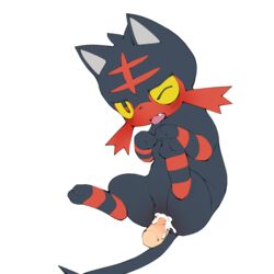 1:1 1boy 1girls bodily_fluids cum cum_in_pussy cum_inside disembodied_penis duo feline female female_focus feral furry genital_fluids hi_res larger_male litten looking_at_viewer male nintendo penetration penis pokémon_(species) pokemon pokemon_(species) pokemon_sm pussy sex simple_background size_difference smaller_female solo_focus tongue tongue_out vaginal_penetration video_games white_background wince youjomodoki