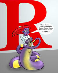 ekans fusion human jessie_(pokemon) naga_(artist) nintendo pokemon pokemon_transformation pokephilia team_rocket transformation