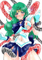 ambiguous_penetration bishoujo_senshi_sailor_moon blue_eyes clothing consensual_tentacles covered_penetration female green_hair implied_penetration implied_sex michiru_kaiou ranpu sailor_neptune school_uniform sex_under_clothes sex_under_skirt skirt small_breasts tagme tentacle tentacle_under_skirt tentacles_under_clothes tiara torn_clothes