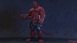 16:9 3d boner clothing darkviperbara erection hellboy hellboy_(series) hi_res humanoid humanoid_penis male male_only penis red_body red_skin solo