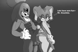 1boy1girl abs black_and_grey bubble_butt cream_the_rabbit erect_penis knuckles_the_echidna mobian_(species) penis_on_ass sega sonic_(series) sonic_the_hedgehog_(series) susknuckles