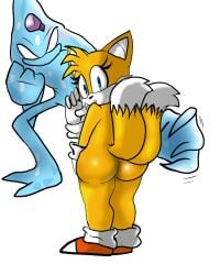 2020 chaos_(sonic) genderswap_(mtf) grabbing_ass mobian_(species) presenting_butt presenting_hindquarters rule_63 sega sonic_(series) sonic_the_hedgehog_(series) tails tails_the_fox tailsko