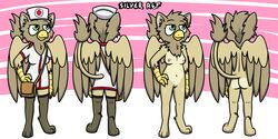 2019 anthro ass avian beak breasts clothed clothing digital_media_(artwork) feathered_wings feathers female fur gryphon hair hi_res looking_at_viewer male mammal nipples nude pokefound pussy simple_background smile solo wings