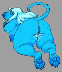 alternate_species bloodhound blue_body blue_diamond_(steven_universe) blue_fur breasts canid canine canis cartoon_network curvy_figure deermary domestic_dog feet female fur furrification hairy hi_res hunting_dog mammal mature_(disambiguation) mature_female nude old overweight pawpads paws presenting pubes pussy scent_hound solo steven_universe thick_thighs white_eyes wide_hips