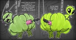 1girls 2026 2d 2d_(artwork) alien alien_girl anal anal_penetration anal_probe anal_probing ass big_ass big_butt blush_lines color colored dialogue digital_drawing_(artwork) digital_media_(artwork) dildo dildo_penetration duo english_text fat_ass fat_butt green_body green_skin invader_zim nanodude78 onomatopoeia open_mouth penetration_from_behind restrained sweat sweaty sweaty_ass sweaty_butt tak_(invader_zim) text thick_ass thick_butt thick_thighs thighs