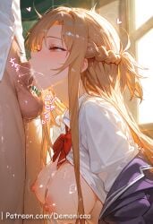 1boy 1girls ai_generated ass ass_grab asuna_yuuki big_ass big_breasts blush breast_grab breasts clothes clothing cute cute_face duo female female_focus large_ass large_breasts light-skinned_female light_skin long_hair looking_at_viewer male nipples open_mouth penis penis_in_mouth pink_nipples pussy sexy sexy_body sexy_female sword_art_online yellow_eyes yellow_hair younger_female yuuki_asuna