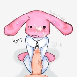 animal_hospital cum cum_from_penis cum_on_face furry intern_(animal_hospital) pink_body roblox shocked_expression shocked_face surprised surprised_expression surprised_face
