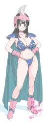 1girls armor armored_female big_breasts black_hair boobs boots cameltoe chichi chichi_(dragon_ball) dragon_ball dragon_ball_z female female_only gloves hands_on_hips wide_hips