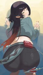 1girls byeon_dha curvaceous curvy curvy_female female female_focus female_only jane_doe_(zenless_zone_zero) light-skinned_female light_skin looking_at_viewer looking_back slim_waist solo solo_female solo_focus thick_ass thick_thighs thighs wide_hips zenless_zone_zero