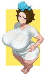 1girl 1girls accessory ai_assisted ai_generated animation ass barefoot big_ass big_breasts blue_cat brazilian brazilian_female breasts brown_hair cb_(youtube) chubby chubby_female curvy curvy_female curvy_figure edit edited enormous_breasts fat_ass female female_focus female_only forehead gemini gold_ring green_eyes hand_on_hip head_accessory latina latina_female light_brown_hair looking_at_viewer makeup milf_body muscular muscular_female neutral_expression perspective pixai plushie pov purple_eyes ring serious short_hair shyguy97 style_emulation sweat sweatdrop sweating sweaty sweaty_body thick_thighs thighs tight_clothing viewed_from_above wet_clothes wet_shirt white_background white_shirt woman woman_focus woman_only woman_solo yellow_and_white yellow_background younger_female youtuber youtuber_girl