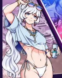 1female 1girl 1girls female female_focus female_only gtavi_cover_girl keith_montalbo rwby scar weiss_schnee white_hair