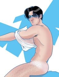 ass ass_focus batman_(series) dat_ass dc dc_comics dick_grayson domino_mask male_only naked_male nightwing nude_male solo_male