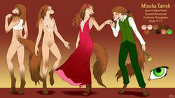 16:9 absurd_res breasts canid canine canis clothing domestic_dog dress female freckles front_view green_eyes hair hi_res iggi mammal mischa_tavish rear_view red_hair