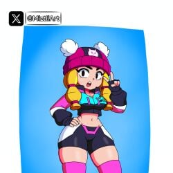 1girls ahegao ass_up beanie bibi_(brawl_stars) big_ass big_butt blonde blonde_pigtails brawl_stars breasts female fisting gamer_bibi_(brawl_stars) large_ass large_breasts male miztliart nail_polish pigtails pink_nails purple_beanie purple_stockings pussy pussy_juice quivering shaking spank_marks stockings tongue_out white_background