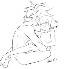 1femboy 2boys androgynous bob_cut femboy feminine_faced_male feminine_male galo_thymos gay lio_fotia no_color on_lap petite petite_body petite_male promare short_hair short_male size_difference slim slim_male slim_waist thin_waist twink wholesome wholesome_sex yaoi