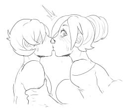 caught_off_guard cj_(detnox) clara_(detnox) detnox incest incestuous_kiss kiss kiss_on_lips kissing mom_and_son mother_and_son