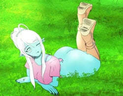 3rd_party_edit 4chan ass big_ass blue_skin bottomless cyana cyana_(p.m._seymour) elf female thick_thighs