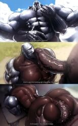 2boys 2males anal armor armor_removed armored_male balls balls_out bara big_butt big_penis black_pubes black_pubic_hair bopehol butt doggy_position doggy_style english_text erect_penis erection gay gay_anal gay_sex grabbing_butt groping_butt groping_from_behind hard_cock hard_on hard_penis helmet kneeling kneeling_male male muscles muscular muscular_back muscular_male partially_armored partially_clothed partially_clothed_male partially_nude partially_nude_male penis penis_on_face penis_out pubes pubes_exposed pubic_hair shiny shiny_armor shiny_skin sky_background soft_butt veiny veiny_penis watermark
