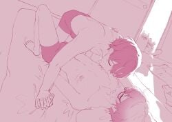 bulge gay gay_sex kamishiro_rui nipples project_sekai ruikasa sucking_nipples tenma_tsukasa underwear underwear_only yaoi